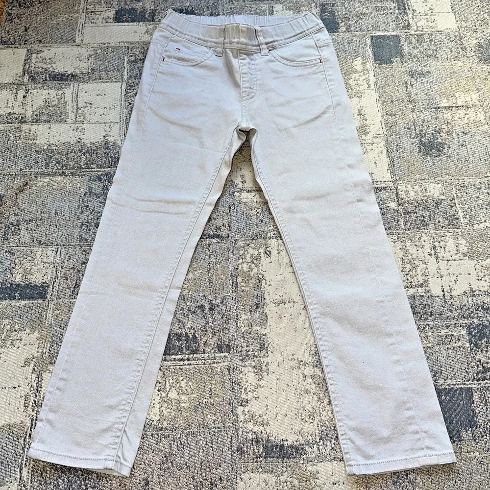 Uniqlo Kids Stretch Denim Pants Boys Girls Size S Light Gray Slim‎ Fit (5-6yo)